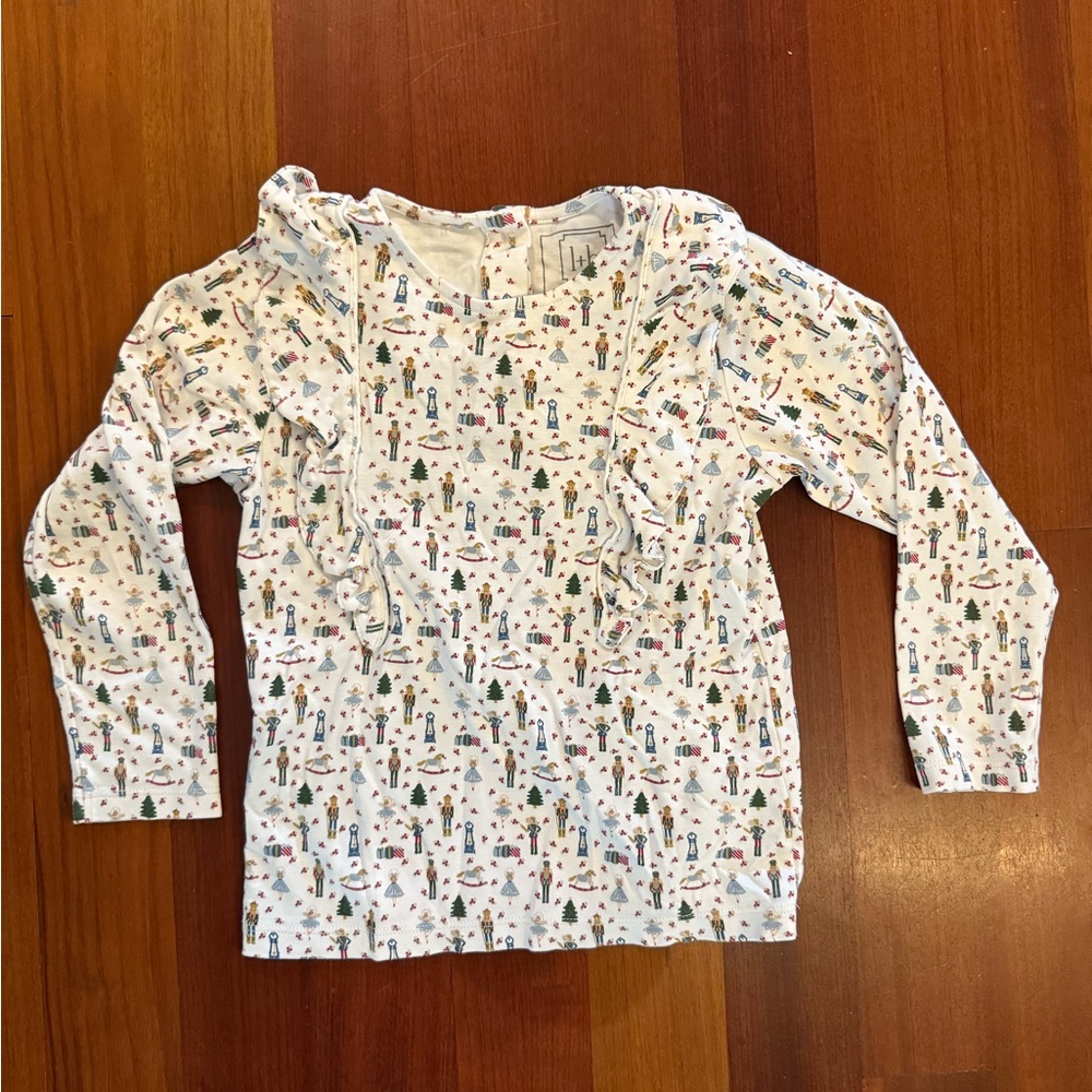 Lila & Hayes Ruffle Front Nutcracker Shirt
